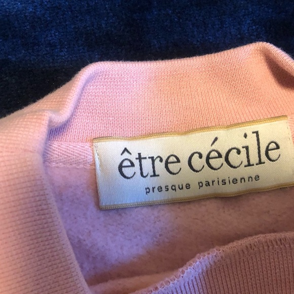 Etre Cecile soft pink cotton sparkly sweatshirt XS pre owned! - Picture 4 of 6